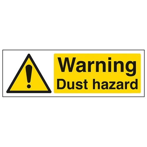 Dust Hazard Sign Landscape High Visibility for Worksites