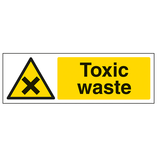 Toxic Waste Safety Sign Compliant Durable Workplace Warning