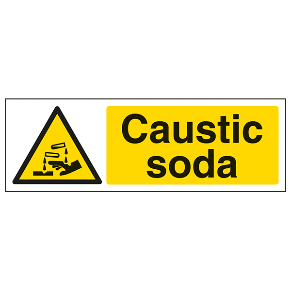 Caustic Soda Safety Sign Clear Hazard Warning Workers