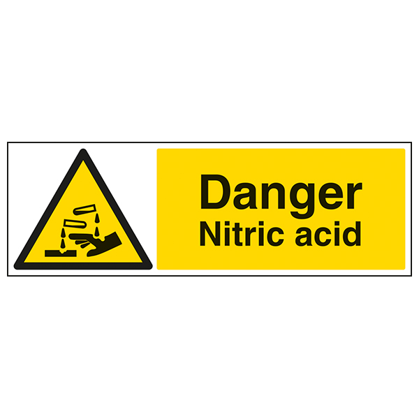 Danger Nitric Acid Safety Sign Landscape Compliant Pro