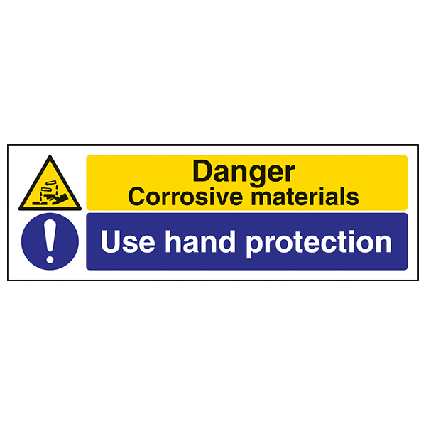 Corrosive Hand Protection Safety Sign Compliant Workplace
