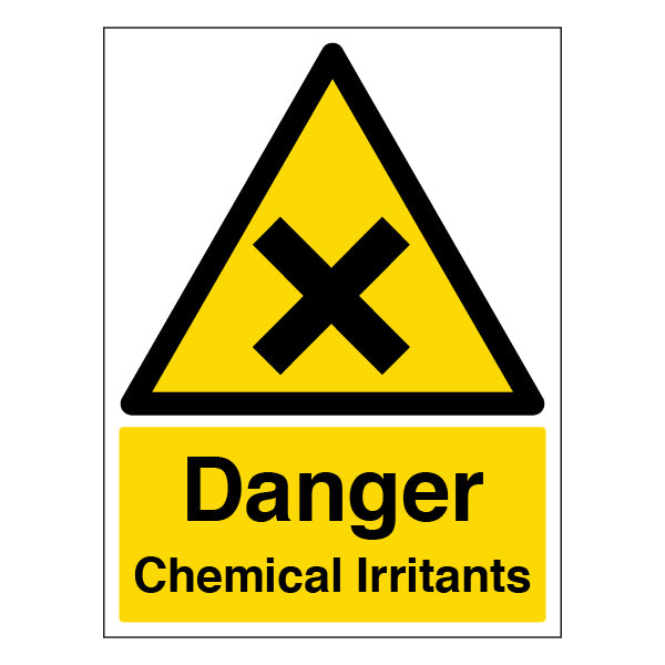 Danger Chemical Irritants Safety Sign High Contrast Workplace