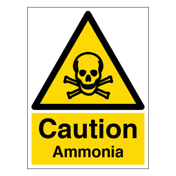 Caution Ammonia Safety Sign Durable Workplace Compliant