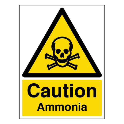 Caution Ammonia Safety Sign Durable Workplace Compliant