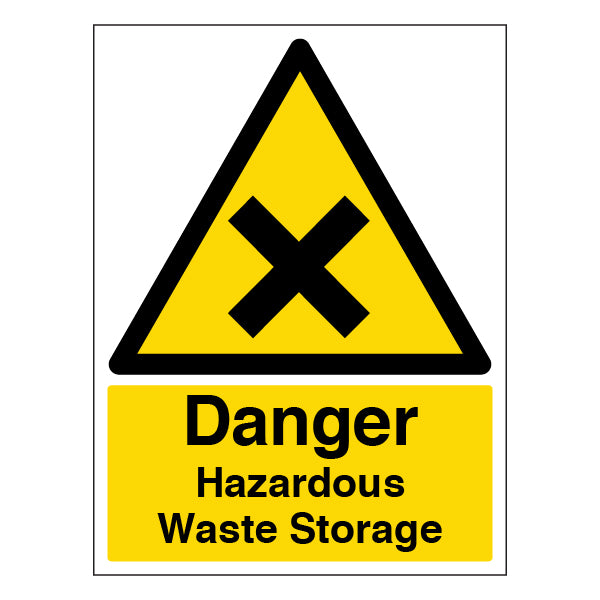 Hazardous Waste Storage Safety Sign High Contrast Workplace