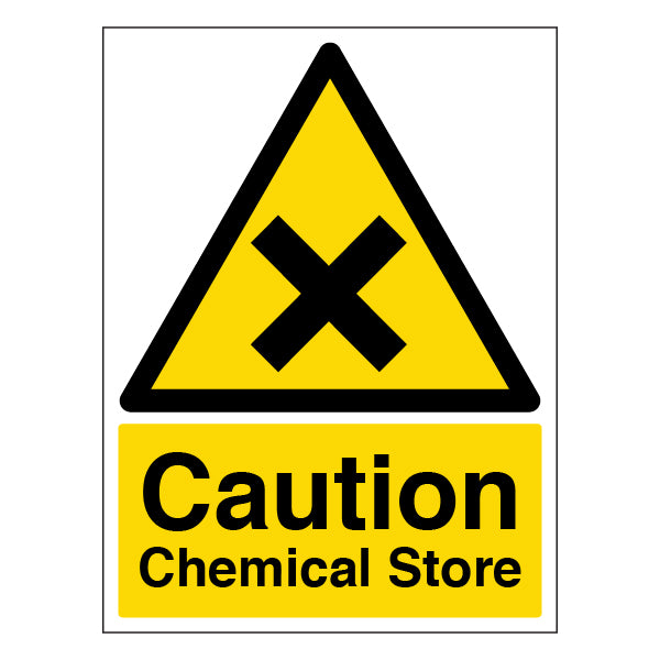 Chemical Store Safety Sign Adhesive Compliant Workplace