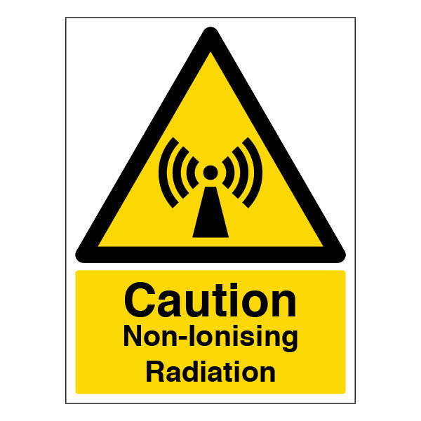 Caution Non Ionising Radiation Safety Sign Compliant Work