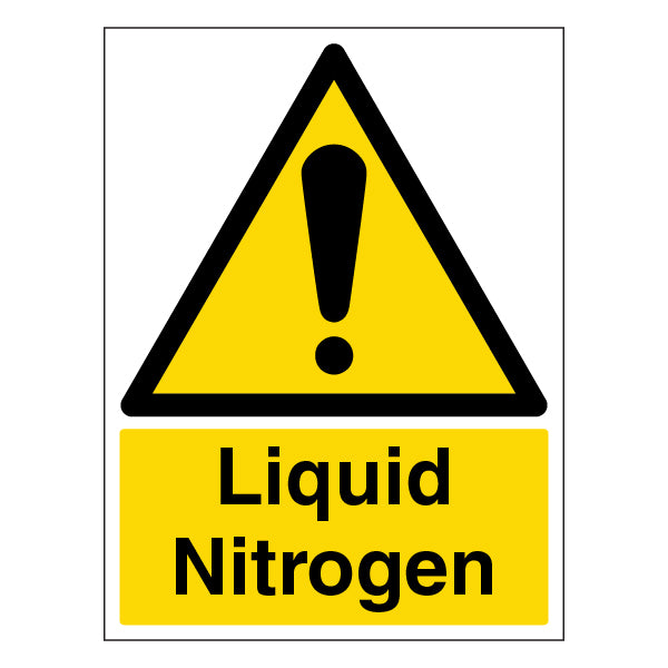 Liquid Nitrogen Safety Sign Clear Hazard Warning For Staff