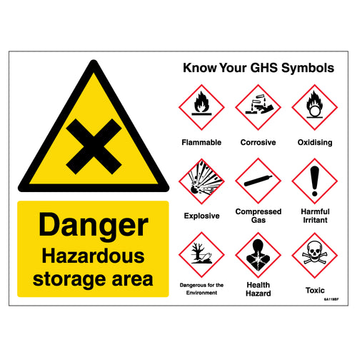 Danger Hazardous Storage Area Safety Sign Large For Workers