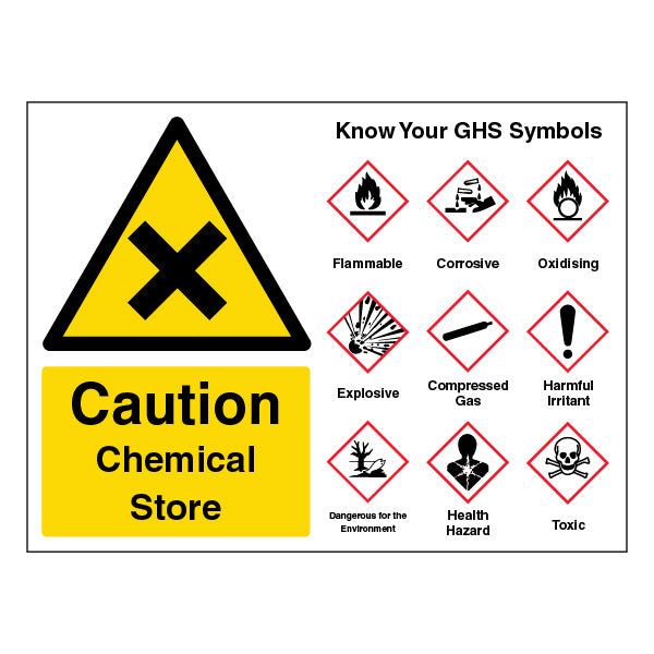 Chemical Safety Sign Self Adhesive Durable For Workers