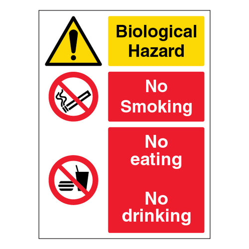 Biological Hazard Safety Sign Self Adhesive For Labs