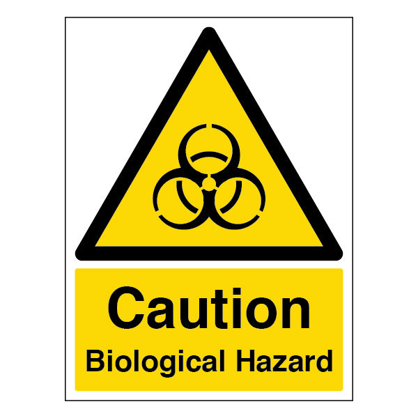 Caution Biological Hazard Safety Sign For Labs Durable