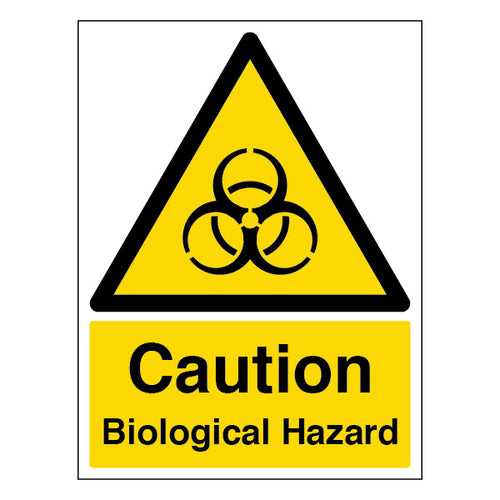 Caution Biological Hazard Safety Sign For Labs Durable