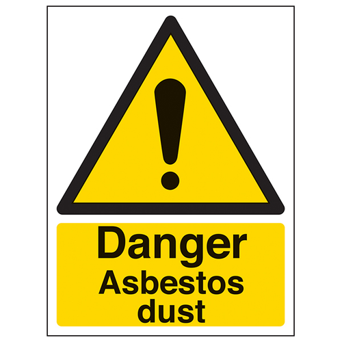 Danger Asbestos Dust Safety Sign High Vis For Worksites