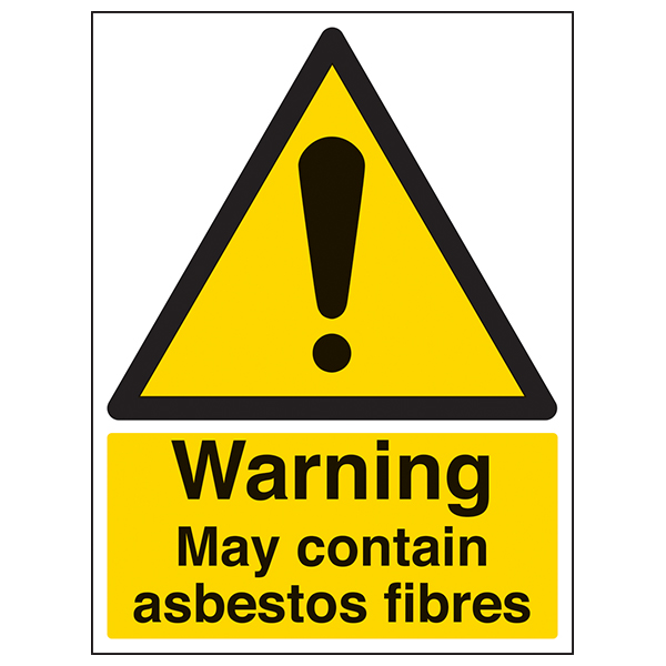Asbestos Warning Safety Sign High Contrast For Site