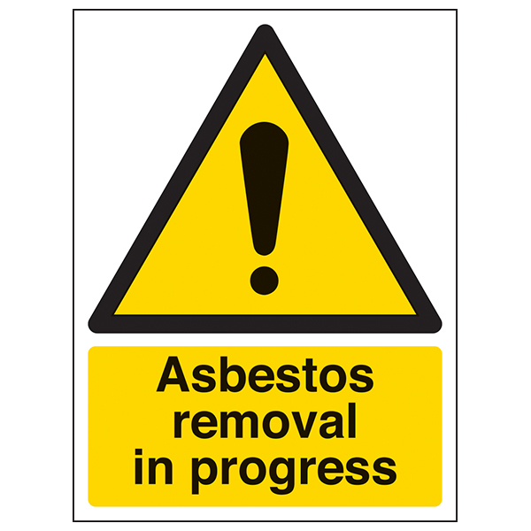 Asbestos Removal In Progress Portrait Sign For Safety
