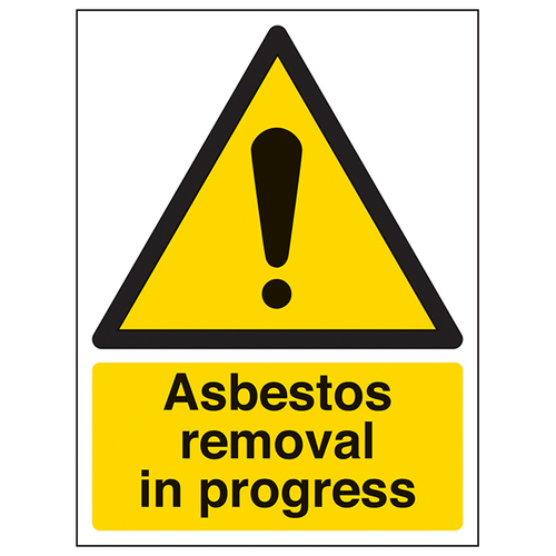 Asbestos Removal In Progress Portrait Sign For Safety