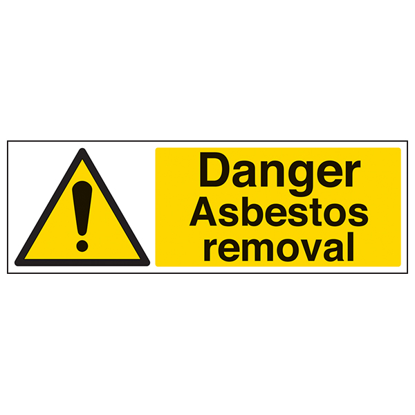 Danger Asbestos Removal Safety Sign Hi Vis For Site