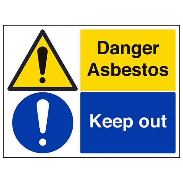 Danger Asbestos Safety Sign Large Landscape For Contractors