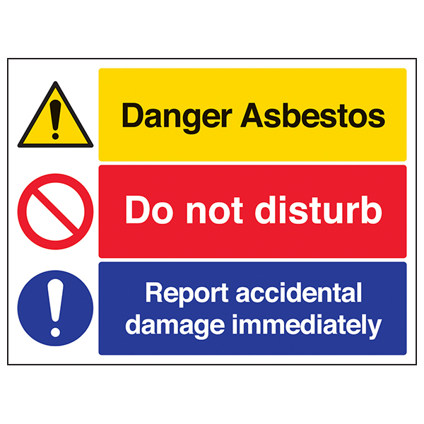 Asbestos Warning Safety Sign Durable For Site Managers