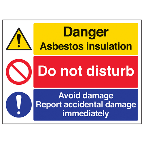 Asbestos Danger Report Damage Safety Sign For Workers