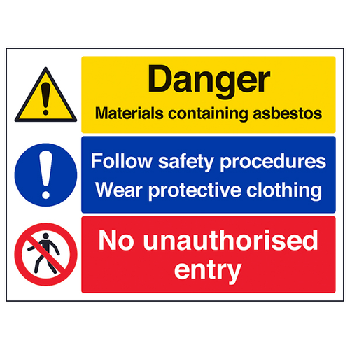 Asbestos No Entry Safety Sign Compliant Worksite Warning
