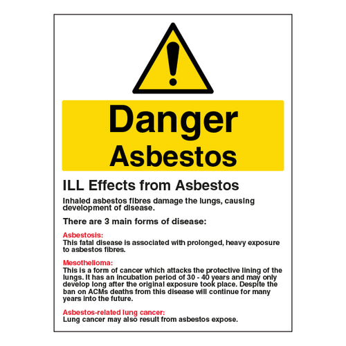 Danger Asbestos Guidance Safety Sign Compliance For Work
