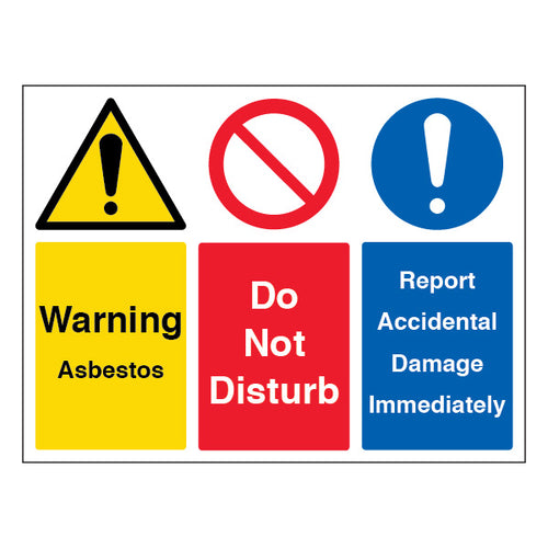 Asbestos Warning Safety Sign For Workers Durable Compliant