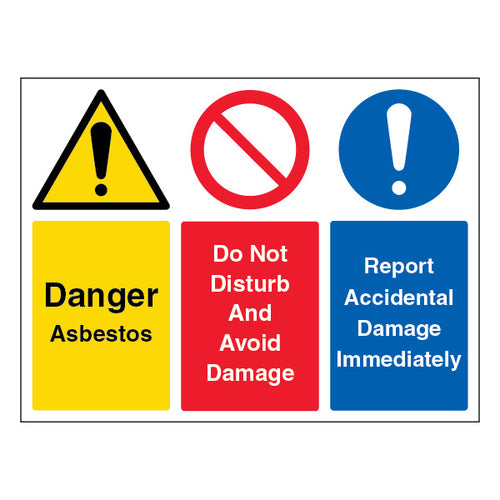 Asbestos Warning Safety Sign High Visibility For Contractor