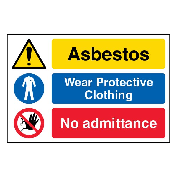 Asbestos No Admittance Protective Clothing Safety Sign Staff