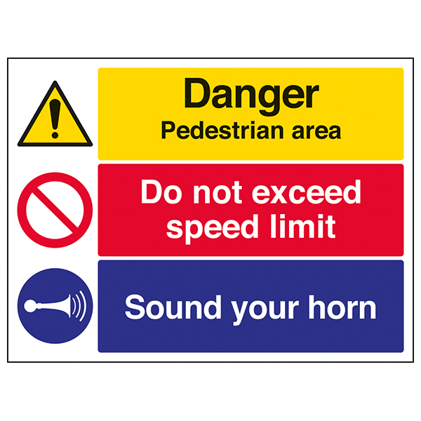 Pedestrian Area Safety Sign Large Landscape For Site Teams