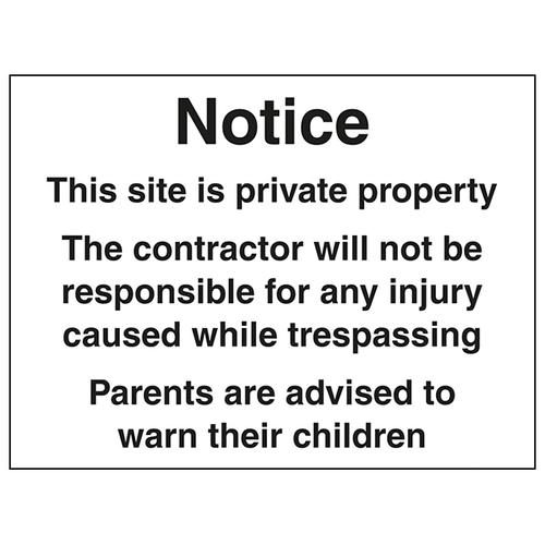 Contractor Not Responsible Large Safety Sign For Site
