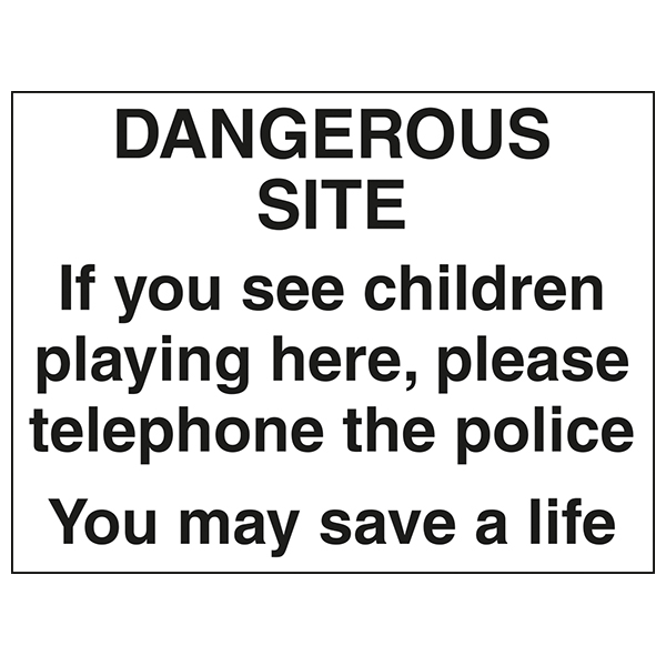 Dangerous Site Safety Sign Large Landscape For Contractors