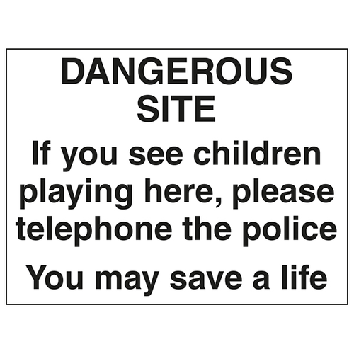 Dangerous Site Safety Sign Large Landscape For Contractors