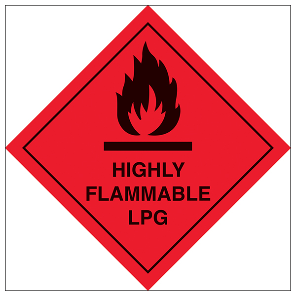 Highly Flammable LPG Safety Sign Durable Vinyl For Workers