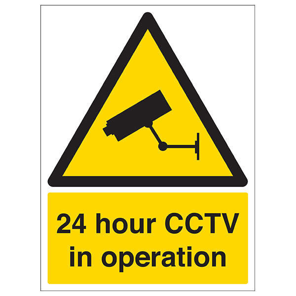 24 Hour CCTV Safety Sign GDPR Compliant For Business