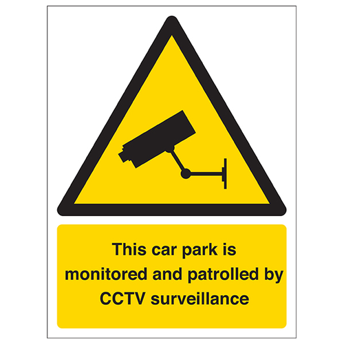 CCTV Monitored Car Park Safety Sign For Businesses Now
