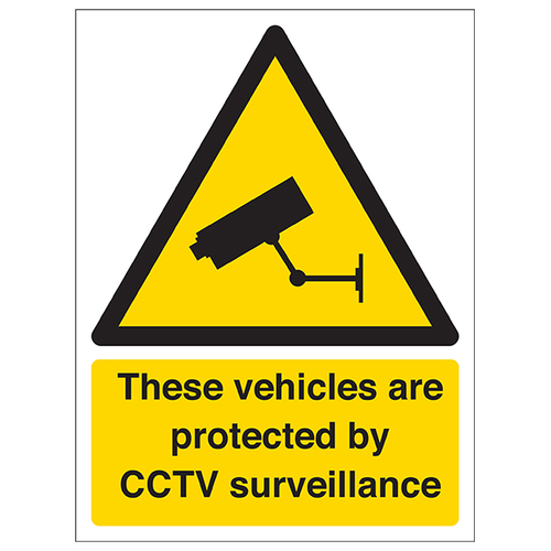 These Vehicles Protected By CCTV Safety Sign For Fleets