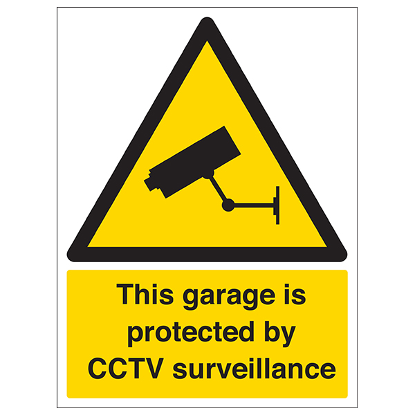 CCTV Safety Sign Protects Garage Privacy For Homeowners