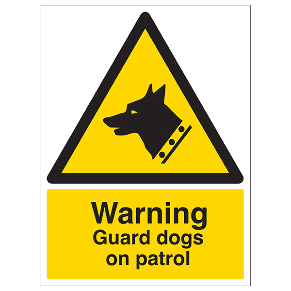 Warning Guard Dogs Safety Sign Deterrent For Property