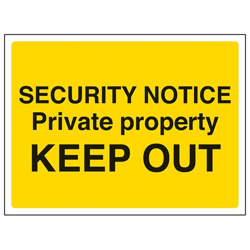 Security Notice Private Property Safety Sign Deter Trespass