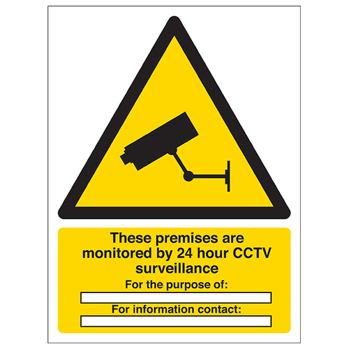 CCTV Safety Sign 24 Hour Monitoring For Business Owners