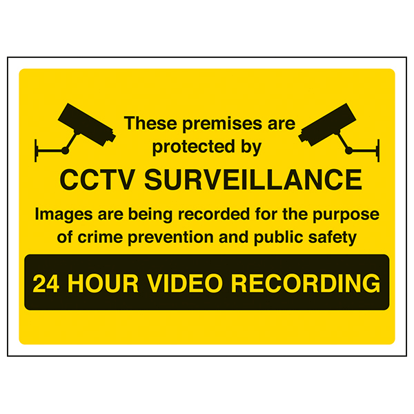 CCTV Warning Sign Large Landscape For Workplace Safety