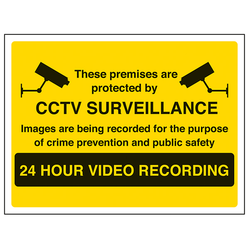 CCTV Warning Sign Large Landscape For Workplace Safety