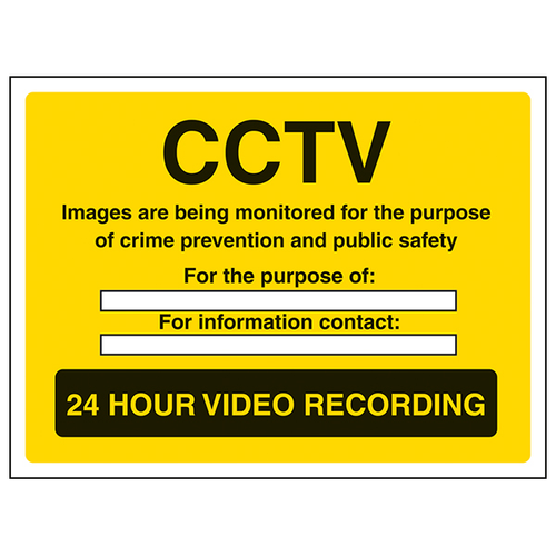 CCTV Monitored Safety Sign For GDPR Compliance Business