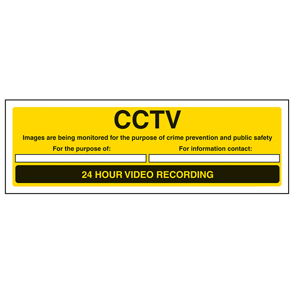 CCTV Safety Sign Informing Visitors GDPR Compliance For Business