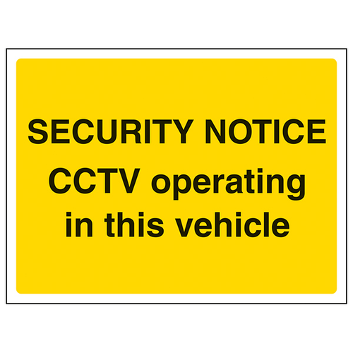 CCTV Operating In Vehicle Safety Sign Durable For Fleets