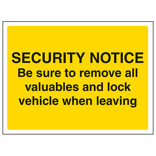 Durable Self Adhesive Safety Sign Theft Prevention Car