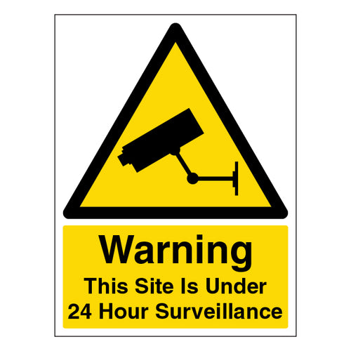 CCTV Safety Sign Warning 24 Hour Surveillance For Business