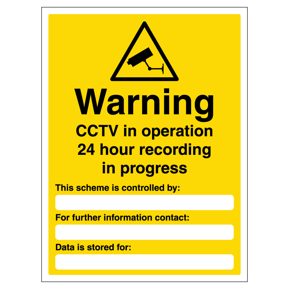 CCTV Safety Sign 24 Hour Warning For Business Premises